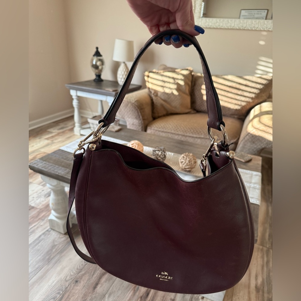 Rare Burgundy Coach Hobo Bag with matching wallet